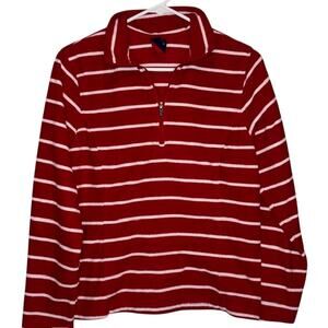 Lands End Womens Fleece Sz Med 10-12 1/4 Zip Lightweight Outdoor Pullover